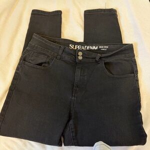 Supra High-Rise Ankle Jeans - Black